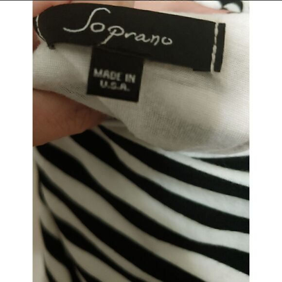 Women's Black & White Striped Mini Dress with Open Back GUC Size Small - Picture 4 of 6